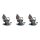 3x Barberstuhl Clint Set
