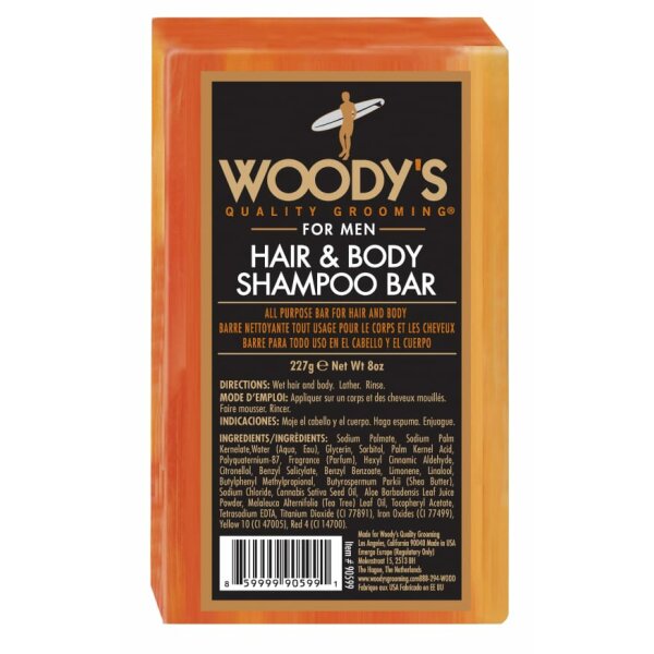 Woodys Hair & Body Shampoo Bar 227 g