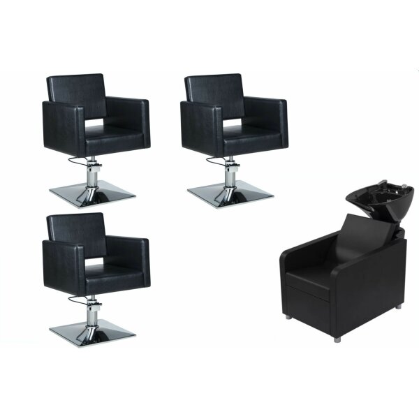 3er Spar-Set Friseureinrichtung-schwarz