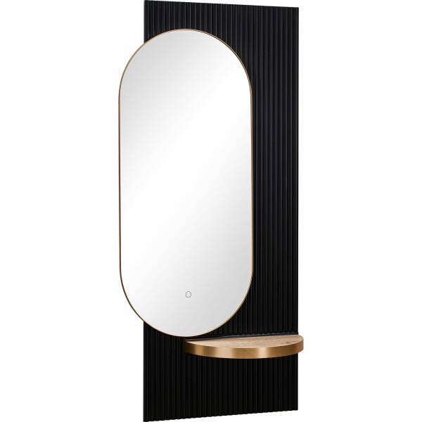 Friseurspiegel Slim Levante Schwarz-Gold-F186 (Helle Betonfarbe)-Ja
