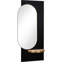 Friseurspiegel Slim Levante Schwarz-Gold-F186 (Helle Betonfarbe)-Ja
