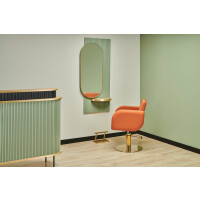 Friseurspiegel Slim Levante Schwarz-Gold-F186 (Helle Betonfarbe)-Ja