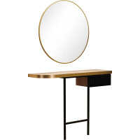 Friseur Bedienplatz Levante Gold-Schwarz-Schwarz-W100 (weiß matt)