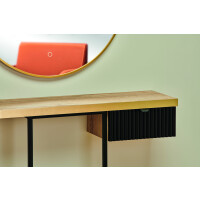 Friseur Bedienplatz Levante Gold-Schwarz-Schwarz-W100 (weiß matt)