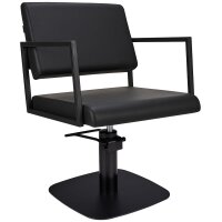 Friseurstuhl Loft schwarze quadratische Bodenplatte-P96-starre Rückenlehne