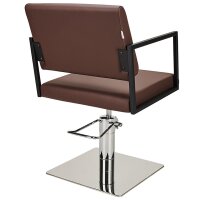 Friseurstuhl Loft schwarze quadratische Bodenplatte-P96-starre Rückenlehne