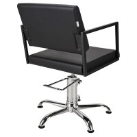 Friseurstuhl Loft schwarze quadratische Bodenplatte-P96-starre Rückenlehne