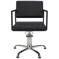 Friseurstuhl Loft schwarze quadratische Bodenplatte-P96-starre Rückenlehne