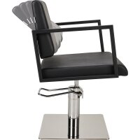 Friseurstuhl Loft schwarze quadratische Bodenplatte-P96-starre Rückenlehne