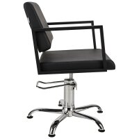 Friseurstuhl Loft schwarze quadratische Bodenplatte-P96-starre Rückenlehne