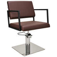 Friseurstuhl Loft schwarze quadratische Bodenplatte-P96-bewegliche Rückenlehne