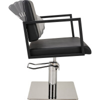 Friseurstuhl Loft schwarze quadratische Bodenplatte-P96-bewegliche Rückenlehne