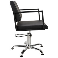 Friseurstuhl Loft schwarze quadratische Bodenplatte-P96-bewegliche Rückenlehne