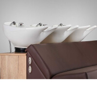 3er Friseur Waschsofa Mali Weiß-Gold-P23-Ohne