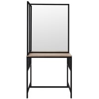Doppelfriseurplatz Loft Island II UA80 (Beige Lederstruktur)-Weiß