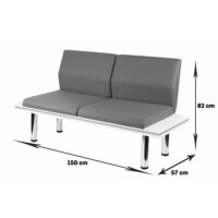 Friseur Wartebank Amelia W1000 (Weiß matt)-P3