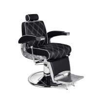 Barberstuhl Hugo mit weißen Kreuznähten