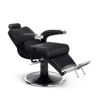 Barberstuhl Hugo mit weißen Kreuznähten