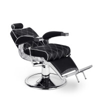 Barberstuhl Hugo mit weißen Kreuznähten