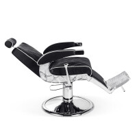 Barberstuhl Hugo mit weißen Kreuznähten