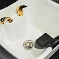 Friseur Waschsessel Vida Mit-P5-W1000 (Weiß matt)-Chrom