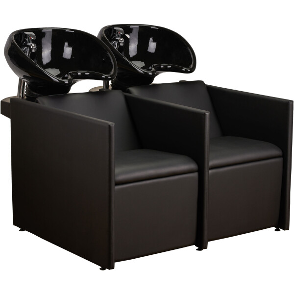 2er Friseur Waschsofa Luna - Express Serie - schwarz