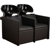 2er Friseur Waschsofa Luna - Express Serie - schwarz