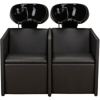 2er Friseur Waschsofa Luna - Express Serie - schwarz