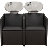 2er Friseur Waschsofa Luna - Express Serie - schwarz
