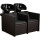 2er Friseur Waschsofa Luna - Express Serie - schwarz