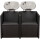 2er Friseur Waschsofa Luna - Express Serie - schwarz